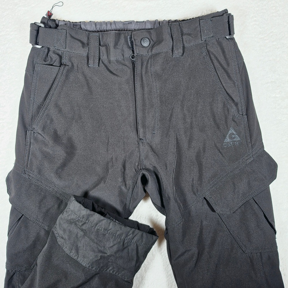 NEW Gerry Snow Cargo Mens M/M Black Stretch Fleece Lined 990187 Ski Pants